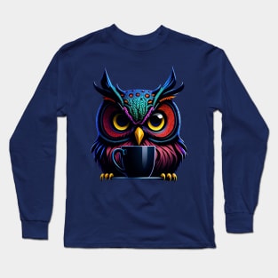 OWL AND COFFEE CUP Long Sleeve T-Shirt